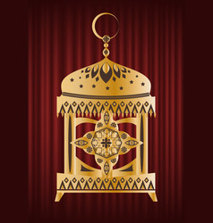 Ramadan Kareem Golden Latern With Crescent