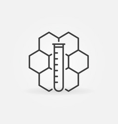 Chemical Hexagonal Formula And Test Tube Line Icon