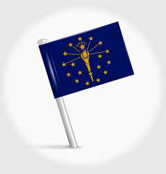 Indiana Map Pin Flag 3d Realistic