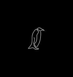 Lines Art Bird Penguin Walk Logo Symbol Icon