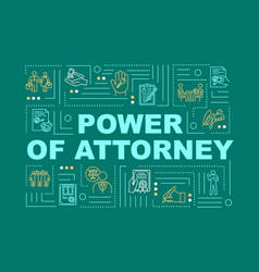 Power Of Attorney Word Concepts Banner Legal