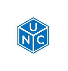 Unc Letter Logo Design On Black Background