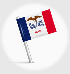 Iowa Map Pin Flag 3d Realistic