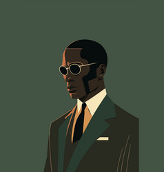 Portrait Of A Black Man With Glasses And A Suit