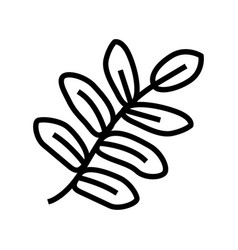 Royal Fern Tropical Leaf Line Icon