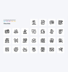 25 Fine Arts Line Icon Pack