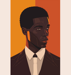 African American Man In Suit And Tie On Orange