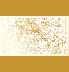 Glasgow Scotland City Map In Retro Style