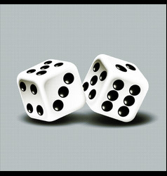 Two Falling Dice Isolated On Grey