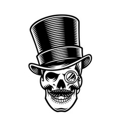 Barber Skull With Top Hat