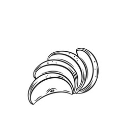 Apple Slices Black Line Icon Hand Drawing Sketch