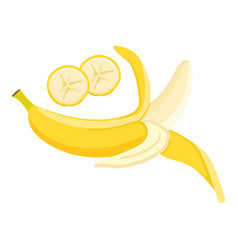 Banana Icon Cartoon Food Peel