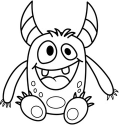 Cheerful Cartoon Monster For Coloring Page