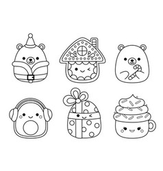 Cute Christmas Characters Coloring Page