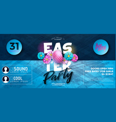 Easter Party Flyer With Painted Egg