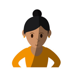 Happy Woman With Hair In High Bun Icon Image