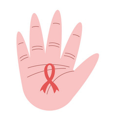 Hand With Aids Red Ribbon