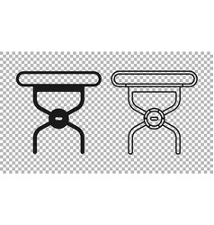 Black Camping Portable Folding Chair Icon Isolated