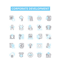 Corporate Development Line Icons Set