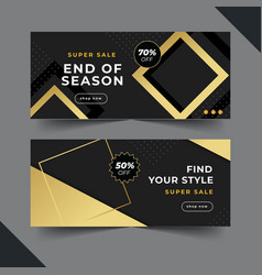 Gradient Golden Luxury Banners Set With Photo