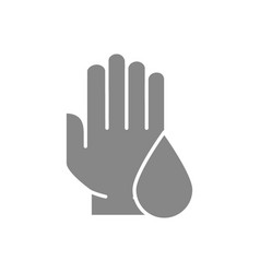 Hand With Drop Grey Icon Hygiene Cleaning Supply