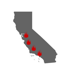 Map California And Fire Symbol