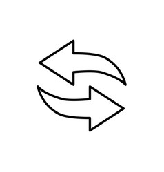 Two Circular Arrows Line Icon