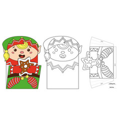 Christmas Paper Pocket With Elf For Advent