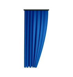 Realistic Blue Curtain Composition