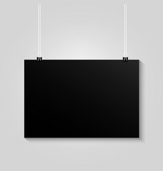 Horizontal Black Poster Hanging Mockup