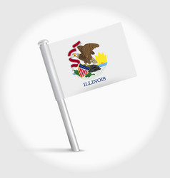 Illinois Map Pin Flag 3d Realistic