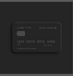 Neumorphic Black Credit Card Template Design