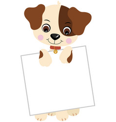 Little Dog Holding A Blank Sign Board