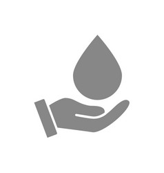 Water Drop On Hand Grey Icon Cleaning Supply