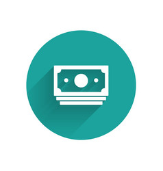 White Stacks Paper Money Cash Icon Isolated