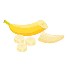 Eco Banana Icon Cartoon Fruit Peel