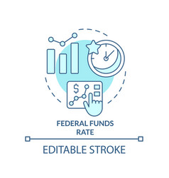 Federal Funds Rate Turquoise Concept Icon