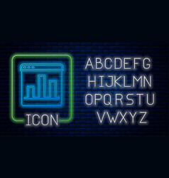 Glowing Neon Graph Chart Diagram Infographic