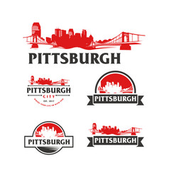 Pittsburgh Usa Skyline Logo Cityscape