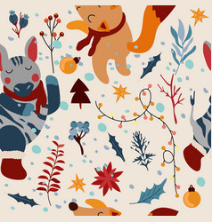 Seamless Patterns With Winter Animals Zebra