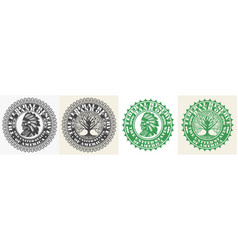 Set Of Fictional Us Bank Seals Tree Indian