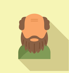 Bald Beard Man Icon Flat Funny Short