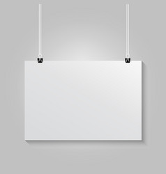 Horizontal White Poster Hanging Mockup