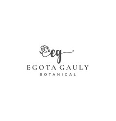 Initial Letter Eg E Logo Flower Leaf And Beauty