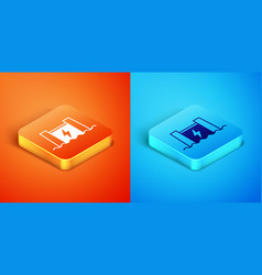 Isometric Hydroelectric Dam Icon Isolated