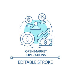 Open Market Operations Turquoise Concept Icon