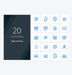 20 Digital Marketing Blue Color Icon