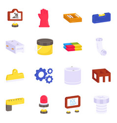 Pack Of Construction Instrument Flat Icons