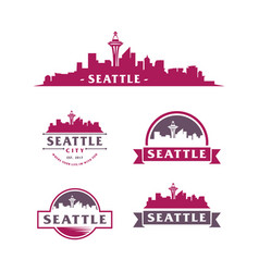 Seattle Skyline Logo Cityscape And Landmarks