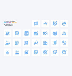 25 Public Signs Blue Icon Pack